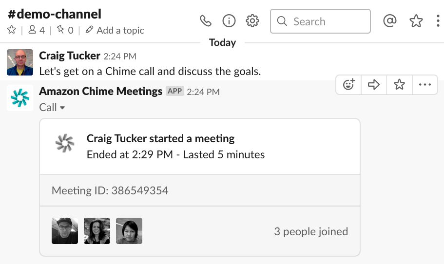 Amazon Chime Meetings App for Slack Amazon  Services